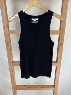 NWT All Row Black Viscose Blend Tank Textured #0997 Size MED